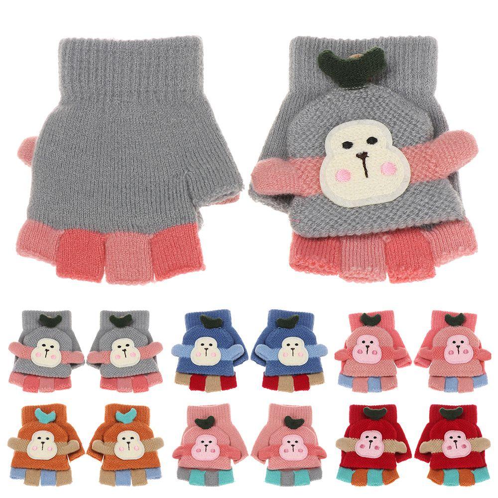 Găng Tay Len Hở Ngón Giữ Ấm Mùa Đông Cho Bé LAYOR1 Ốp