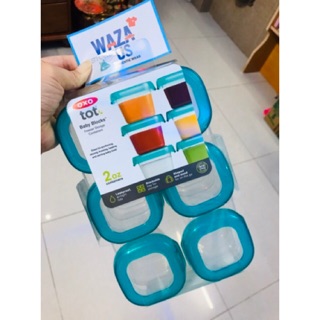 Lốc 6 Hộp trữ thức ăn OXO kèm đế đựng. nhập Mỹ, BPA free, chống rò