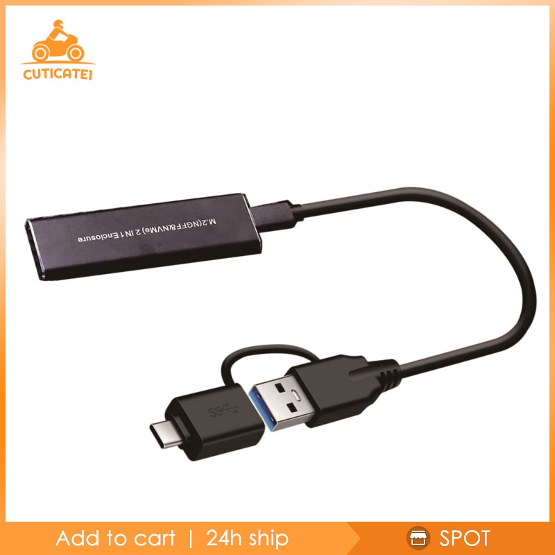 [CUTICATE1] M.2 NVME SSD SATA Enclosure Adapter USB C Case Dual Protocol | BigBuy360 - bigbuy360.vn