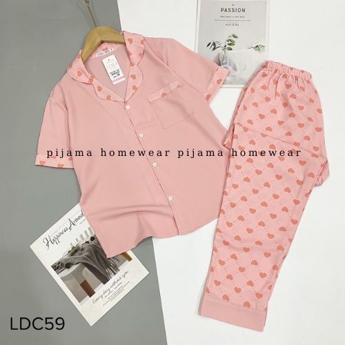 Bộ đồ ngủ pizama tay cộc quần dài, chất lụa mango mềm mịn, hàng có size