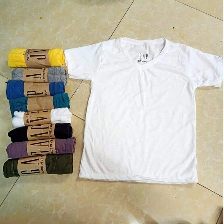 Áo thun trơn cổ tim GAP hàng VNXK