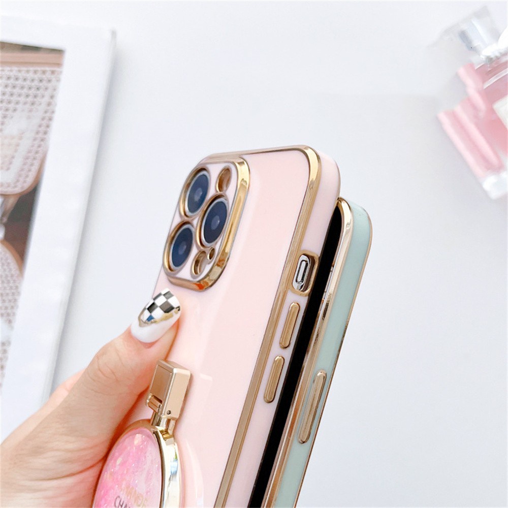 Ốp Điện Thoại TPU Mạ Màu Nước Hoa Có Giá Đỡ Cho Vivo Y17 Y15 Y19 Y20 Y33S Y21 Y22 Y55S Y77 Y97 Y15S Y10 Y15A 4G