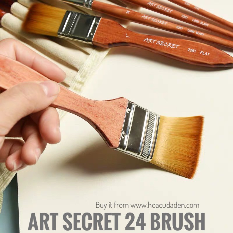 [DA ĐEN] Bộ Cọ Vẽ Art Secret 24 Món Kèm Túi