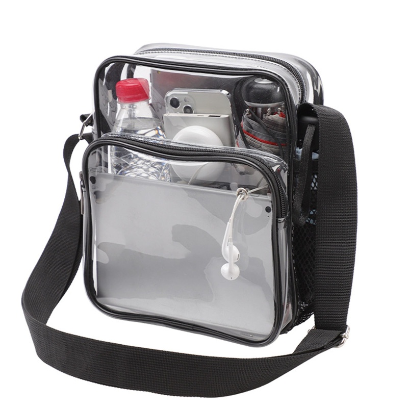 Túi Đeo Chéo Vai Trong Suốt Có Khóa Kéo Với Dây Điều Chỉnh Được