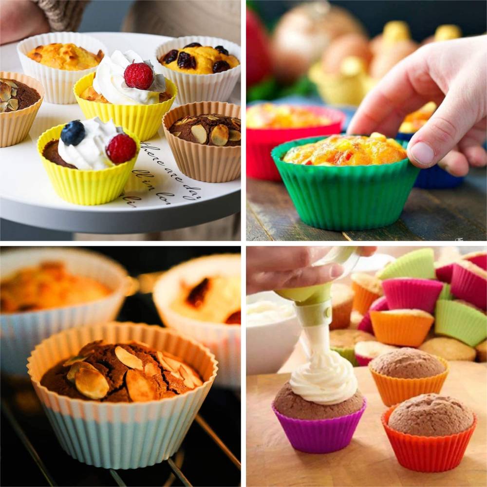 Khuôn bánh cupcake bằng silicon dáng tròn tiện dụng