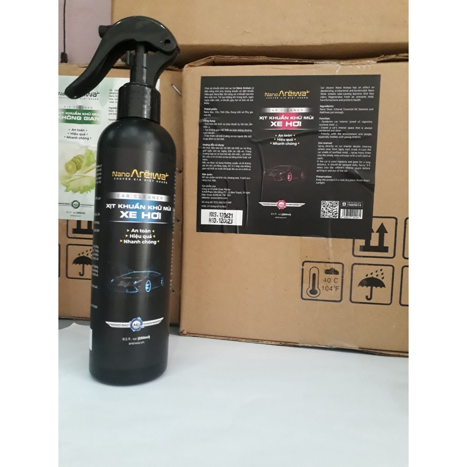 Xịt Khuẩn Khử Mùi Xe Hơi Nano Areiwa 250ml Chai xịt phun sương