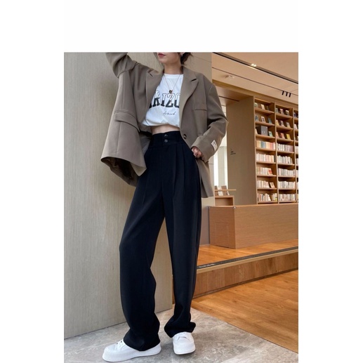 Quần dài NZN lưng cao ống rộng thiết kế mới thời trang xuân thu dành cho nữ