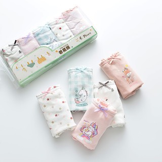 Set 5 quần chip đùi cotton siêu mịn cho bé từ 2 tuổi đến 14 tuổi