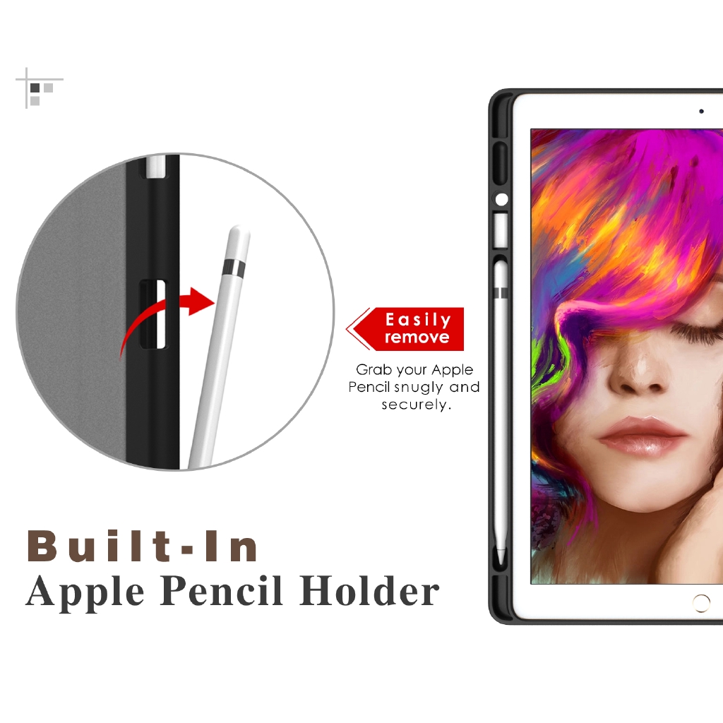 Bao Da PU + TPU Mỏng Nhẹ Kèm Giá Đỡ Bút Cảm Ứng Cho iPad Pro 12.9 2017 / 2015 (1st &amp; 2nd)