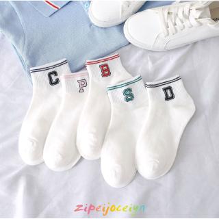 Đôi vớ cotton họa tiết chữ phong cách thể thao cho nữ