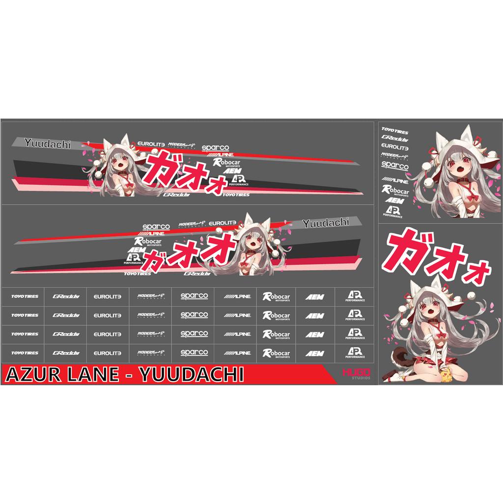 Hugo Studios Decal trượt nước ANIME - AZUR LANE YUUDACHI tỉ lệ 1/64 chưa phủ clear