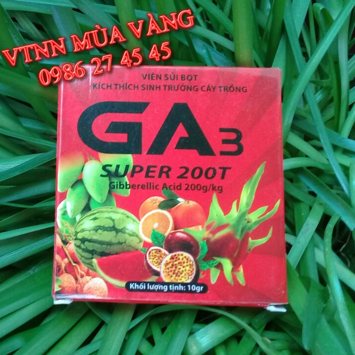 Phân bón lá cao cấp Ga3 200T dạng viên sủi 10 gram siêu lớn trái, bung đọt cực mạnh