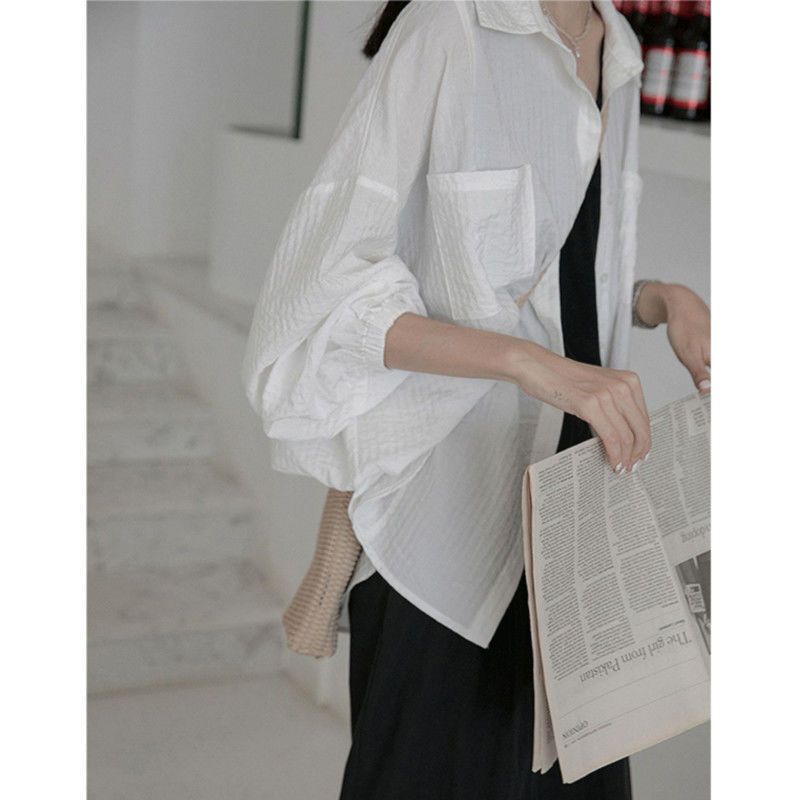 Áo Sơ Mi Cotton Lanh Mỏng Dáng Rộng Phong Cách Retro Hong Kong Thời Trang Xuân Hè Dành Cho Nữ