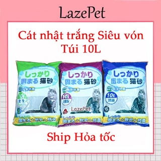 Ảnh chụp [VIDEO TỰ QUAY] Cát vệ sinh cho mèo Cát nhật trắng túi 10L ít bụi siêu vón tại Hà Nội