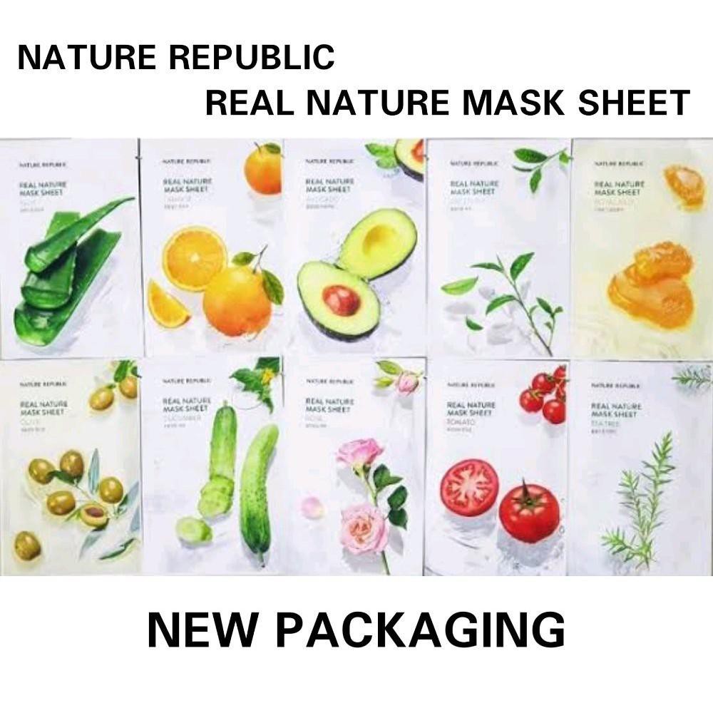 5 miếng mặt nạ giấy vị cà chua Nature Republic Real Nature Sheet Mask