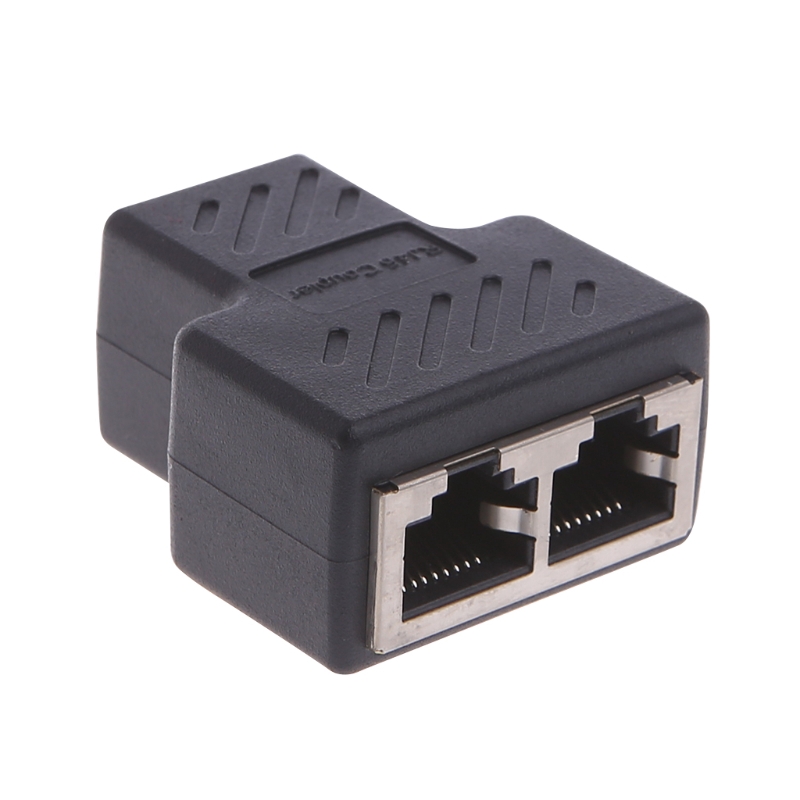 1 To 2 Ways LAN Ethernet Network Cable RJ45 Female Splitter Connector Adapter