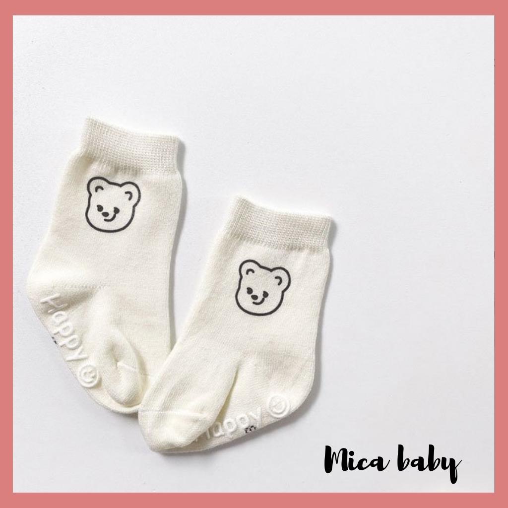 Tất vớ cao cổ màu trắng in hình thú dễ thương cho bé T30 Mica Baby