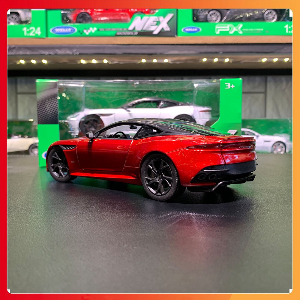 Xe mô hình Aston Martin DBS Superleggera tỉ lệ 1:24 Welly màu đỏ