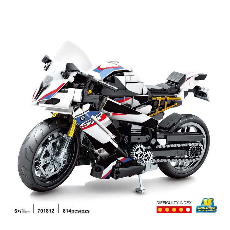 Đồ chơi Lắp ráp Mô hình Xe Mô Tô Sembo 701812 Germany BM S1000 RR motorcycle