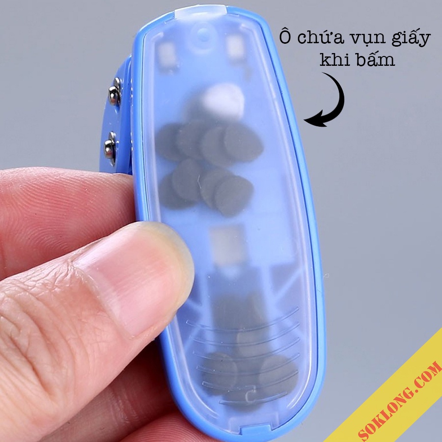 Bấm lỗ giấy mini Deli cầm tay tối đa 10 tờ 80gsm, dụng cụ đục lỗ C08