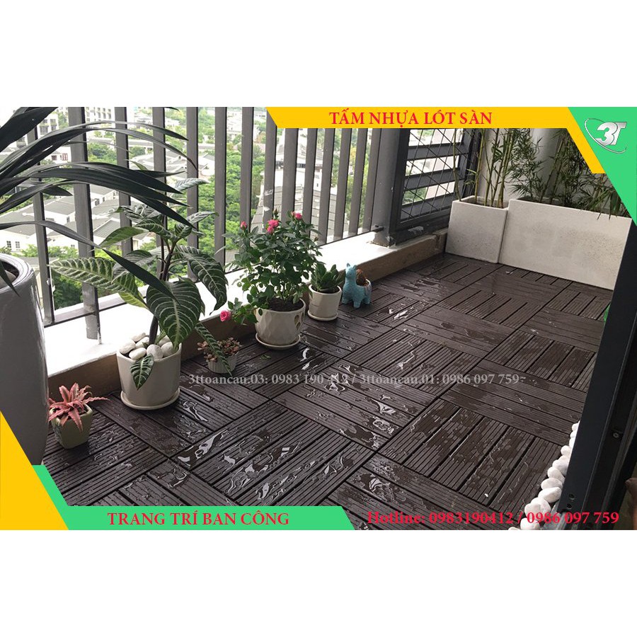 💥 Combo 11 Vỉ Nhựa 3T-Eco Lót Sàn Ban Công, Nhà, Nhà Tắm, Hồ Bơi, Sân Vườn, Ngoài Trời Siêu Bền KT 30x30cm