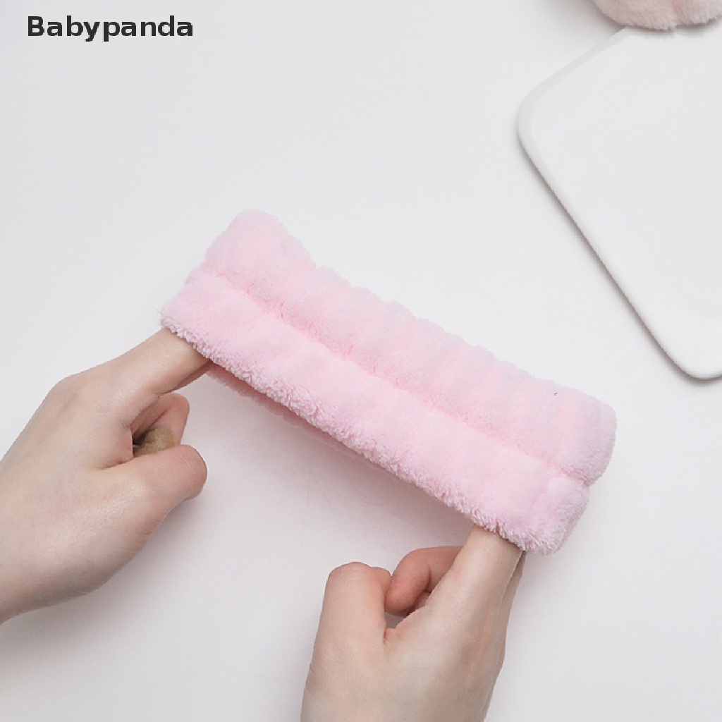 Set 2 khăn lông cừu san hô đeo cổ tay/ đầu dùng khi rửa mặt cho spa