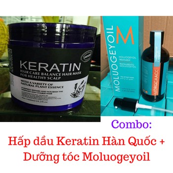 Combo Hấp dầu Keratin Hàn Quốc + Dưỡng tóc Moluogeyoil - CB58