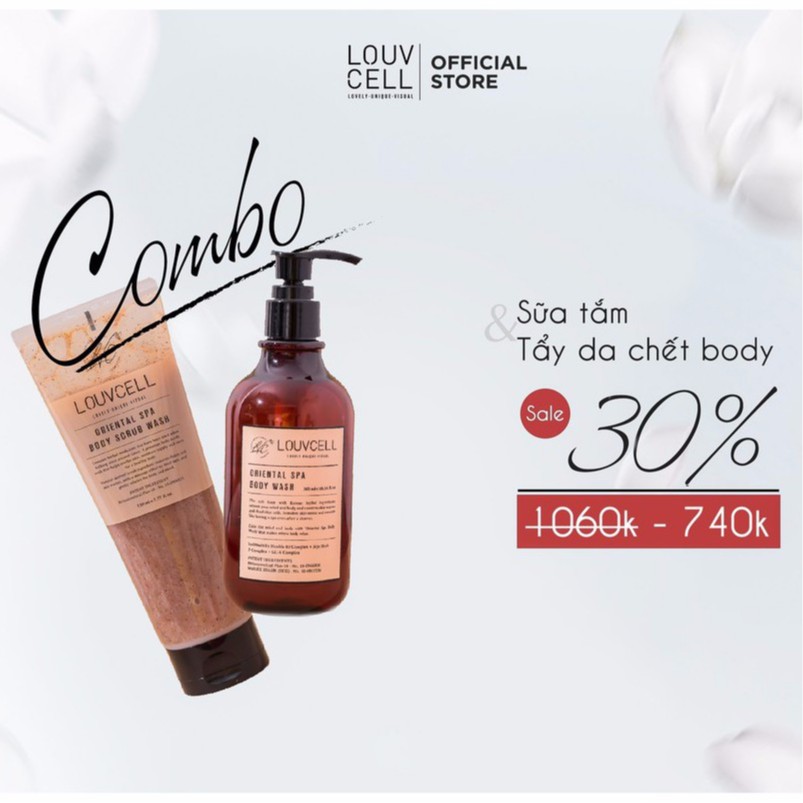 [ INCU50 -7% đơn 50k] Set Tẩy Da Chết và Sữa Tắm Thảo Dược LOUVCELL. | BigBuy360 - bigbuy360.vn