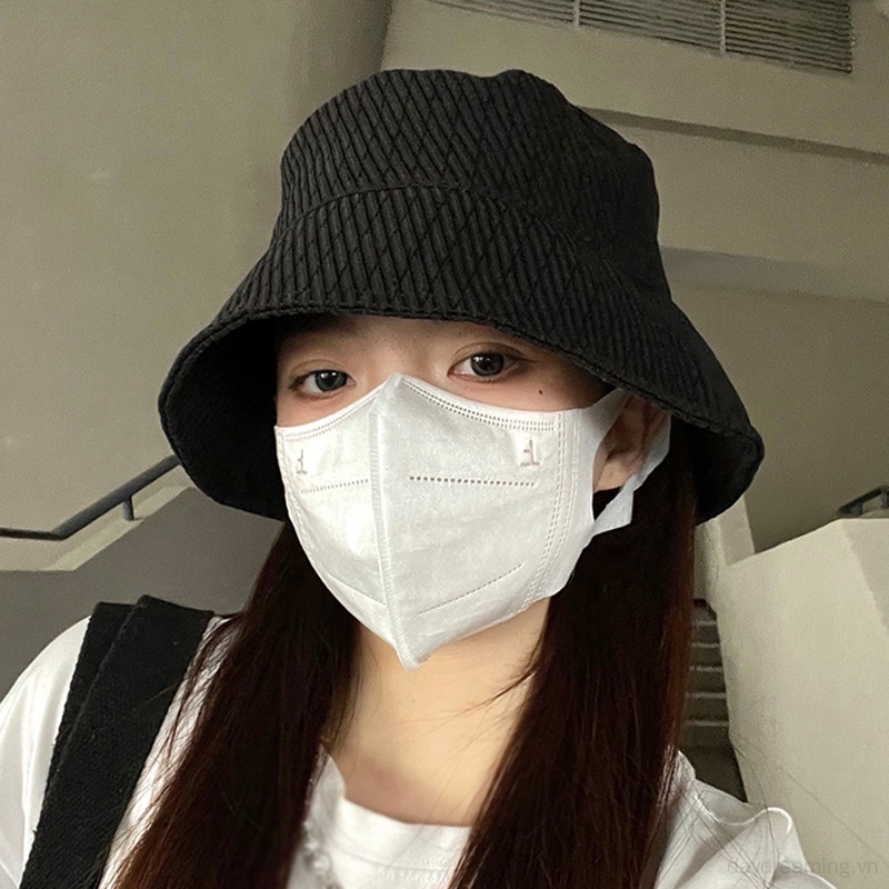 Mũ Tai Bèo Chống Nắng Màu Trơn Họa Tiết Hình Thoi Dành Cho Nữ