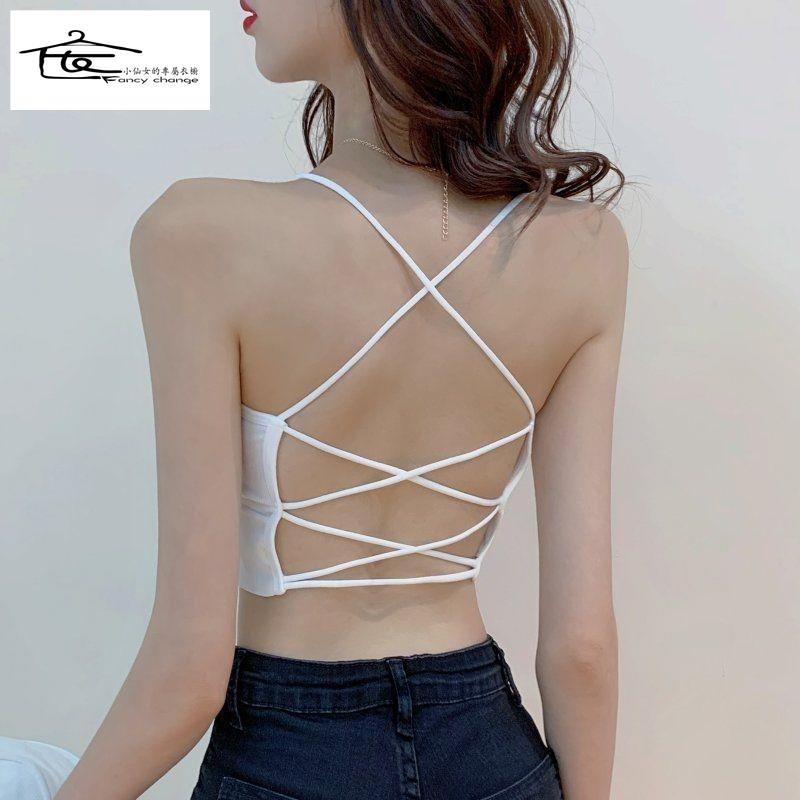Bán Chạy ~ Áo Lót Dây Chéo Không Gọng Thép Ôm Dáng Chống Lộ Hàng Có Thể Mặc Ngoài Trời Quyến Rũ Cho Học Sinh