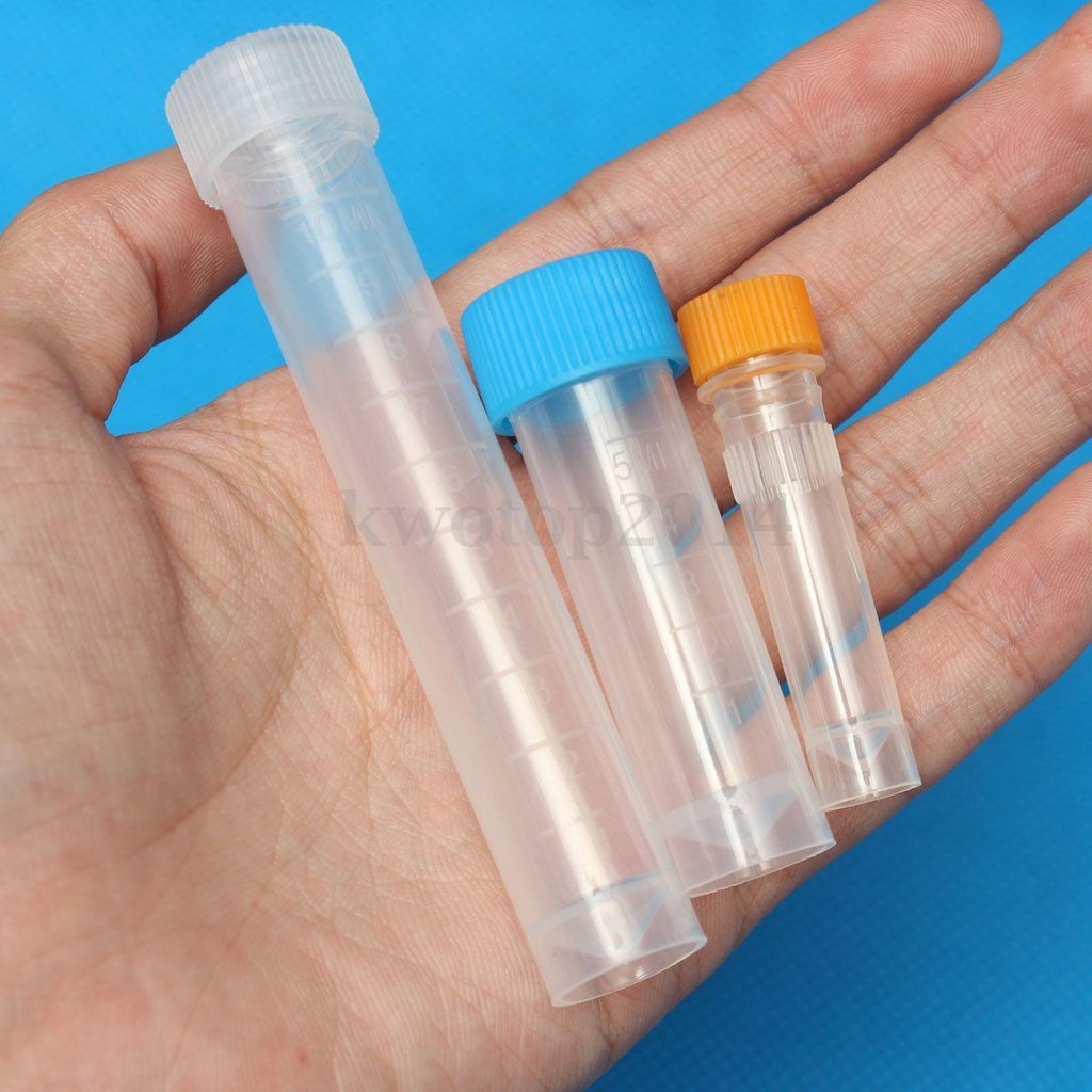 Bộ 10 Ống Nhựa Đựng Mẫu Thử 1.5 / 5 / 10ml