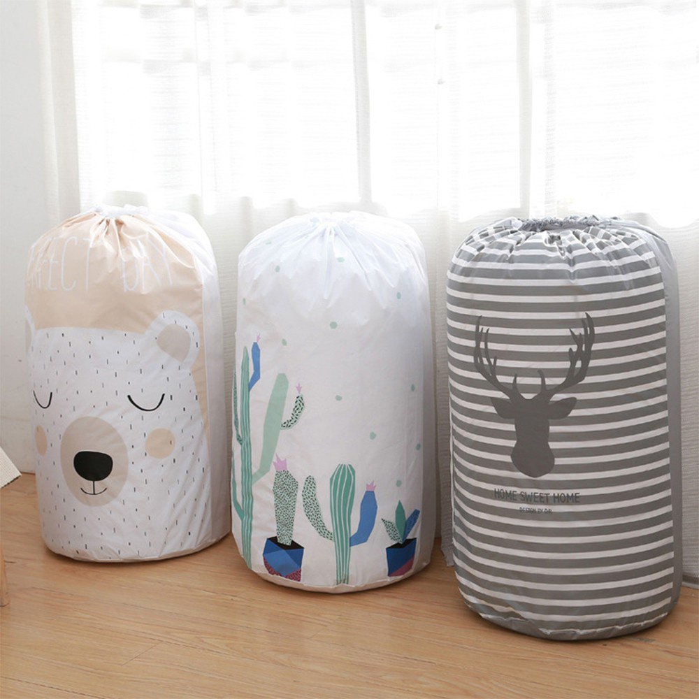 [Tổng Kho Sỉ] Túi Vải Đựng Chăn Màn, Quần Áo, Đựng Đồ PEVA Chống Thấm Có Dây Rút 83 x 40cm