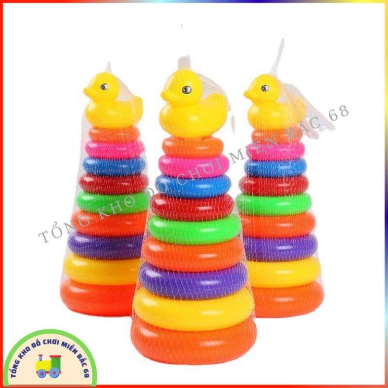 Đồ chơi THÁP XẾP CHỒNG 9 vòng tròn CẦU VỒNG VỊT siêu to giúp bé TƯ DUY sáng tạo