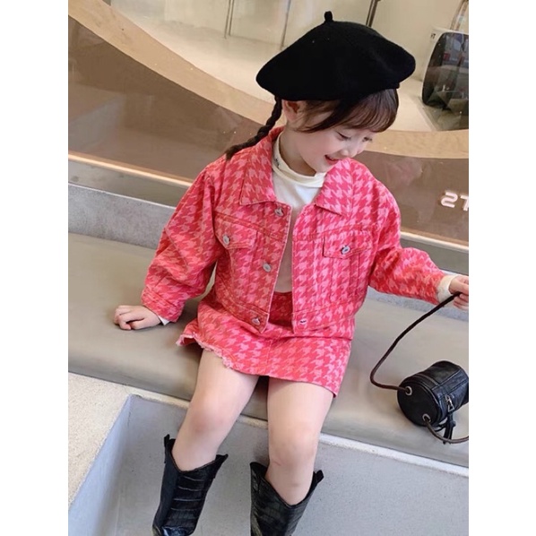 THANH LÝ - HẾT MÃ Set Áo Khoác Vest + Chân Váy Ngắn Thiết Kế Trẻ Trung Hợp Thời Trang Cho Bạn Gái