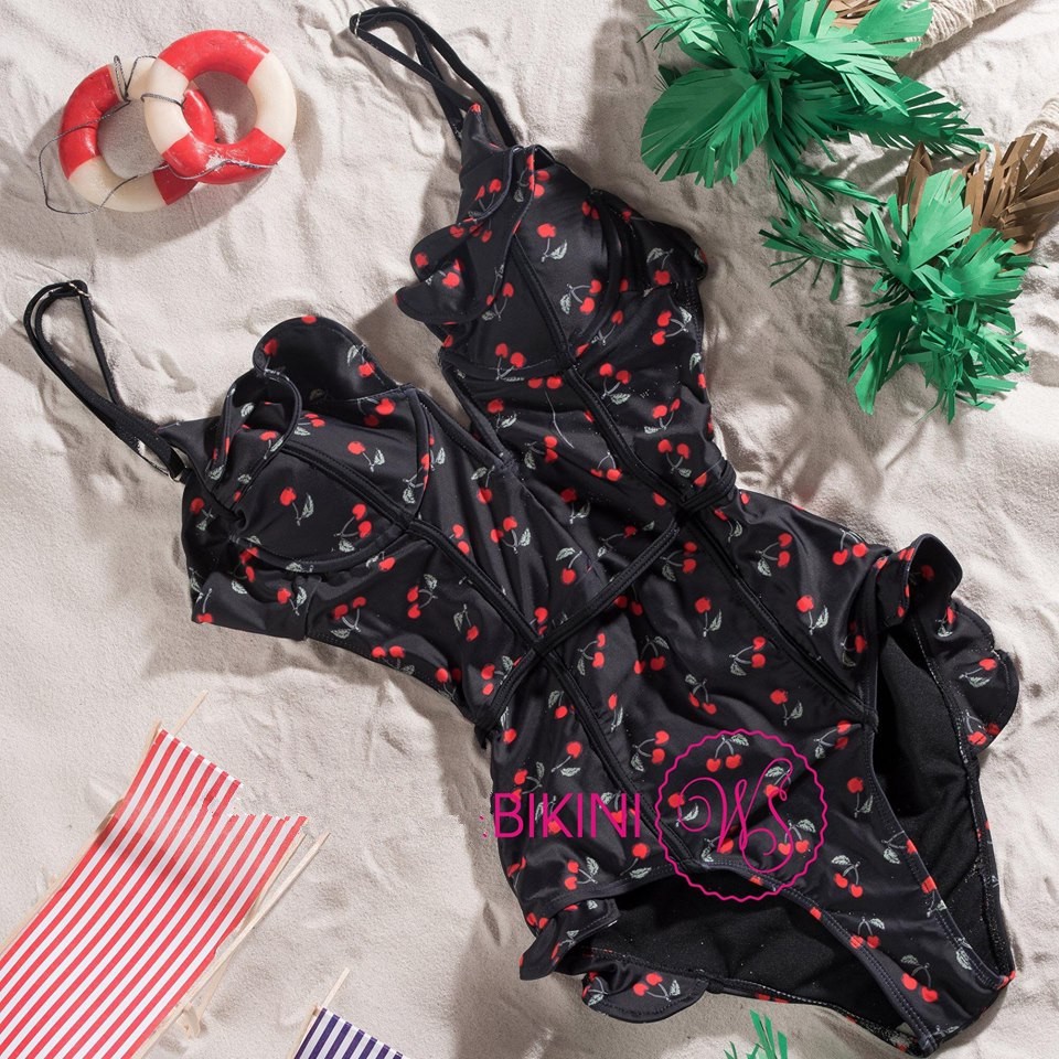 Bikini đồ bơi họa tiết cherry xinh xắn-ảnh thật