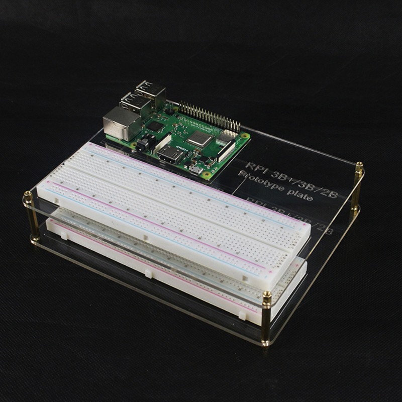 SHAS Raspberry Pi 4 4GB Starter PRO Kit Acrylic Board+Breadboard+ Jump Cable