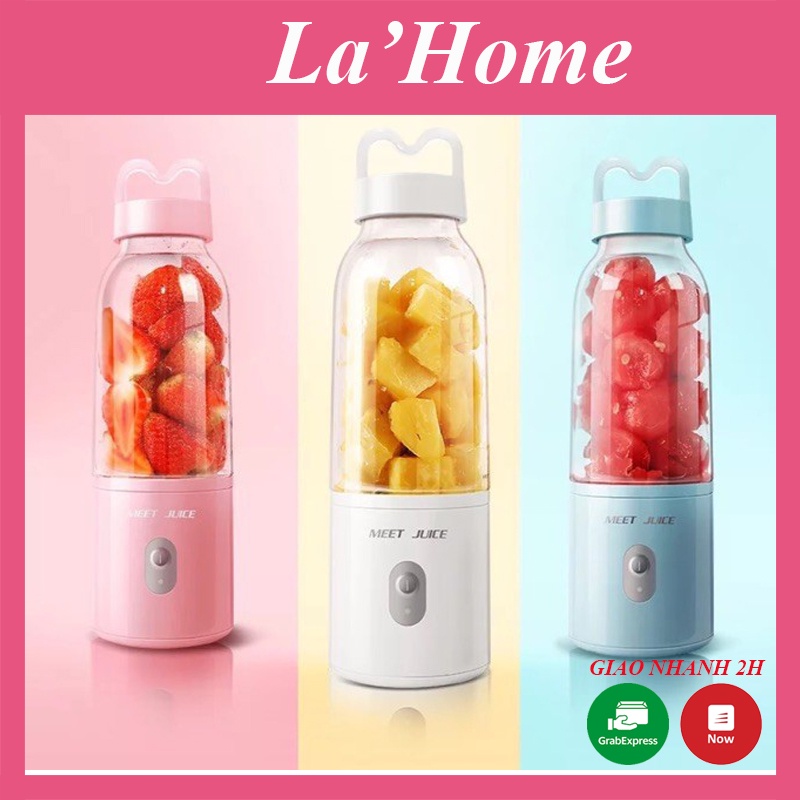 Máy xay sinh tố cầm tay Meet Juice La'Home, máy xay mini cầm tay nhỏ gọn tiện lợi