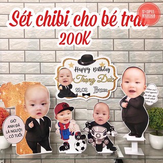 Combo chibi thiết kế cho bé sinh nhật, Nhiều mẫu