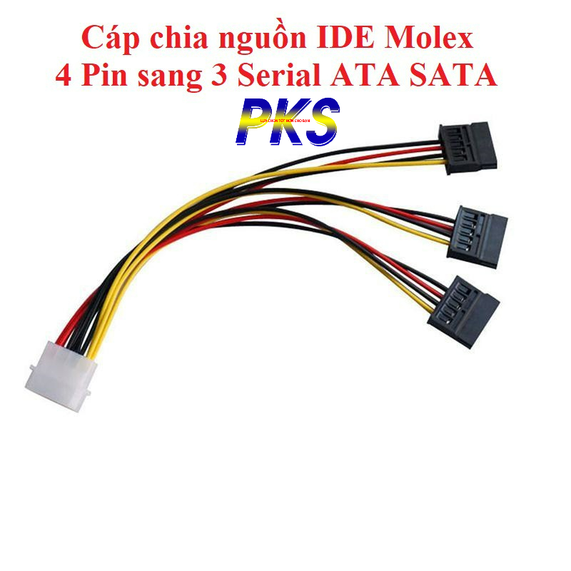 Cáp chia nguồn IDE Molex 4 Pin sang 3 Serial ATA SATA chất lượng cao