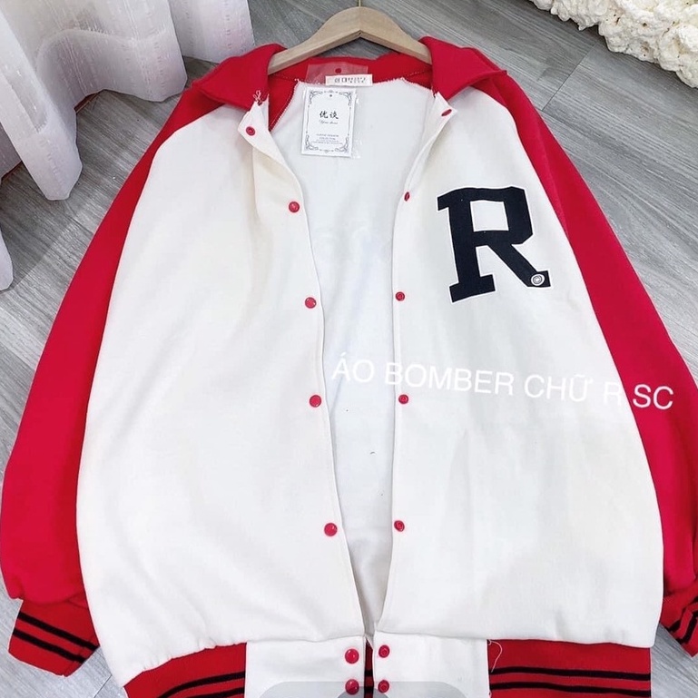 Áo Khoác Bomber Nam Nữ Áo Khoác Nỉ Ngoại Phối Tay Trắng Đỏ Unisex Form Rộng Hàng Hot Trend | BigBuy360 - bigbuy360.vn