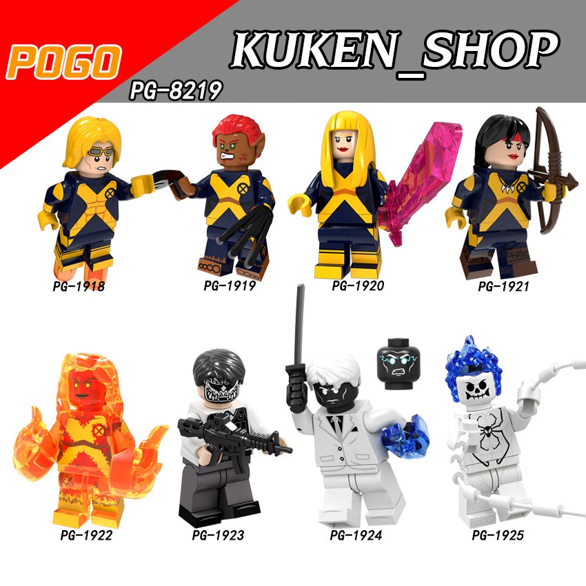 Minifigures Marvel Các Mẫu Nhân Vật Cannonball Magma Mister Negative Ghost Spider Magik Mirage Mẫu Mới PG8219