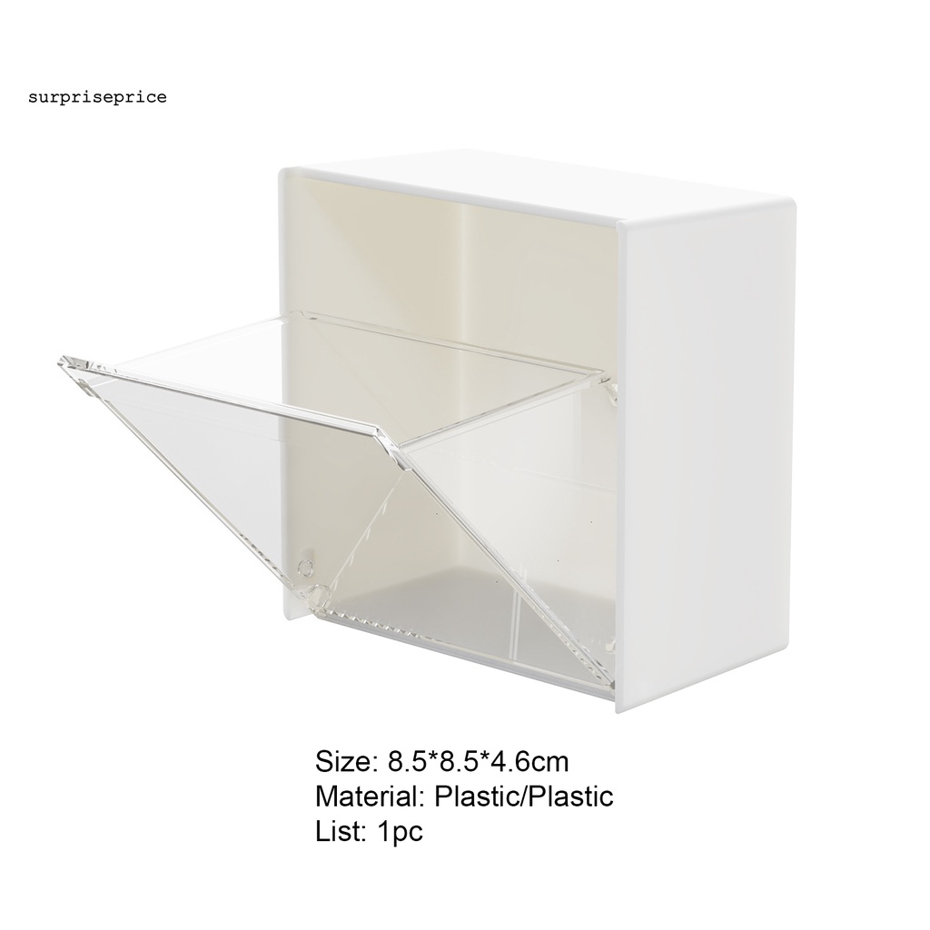 SPA Stylish Cable Holder Transparent Wall Hanging Semi-clamshell Multi-purpose Storage Box Sturdy for Storing Cotton Swabs