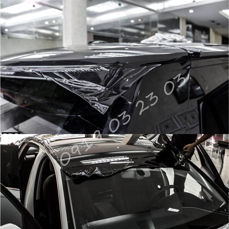 Decal đen 3 lớp siêu bóng dán nóc ô tô