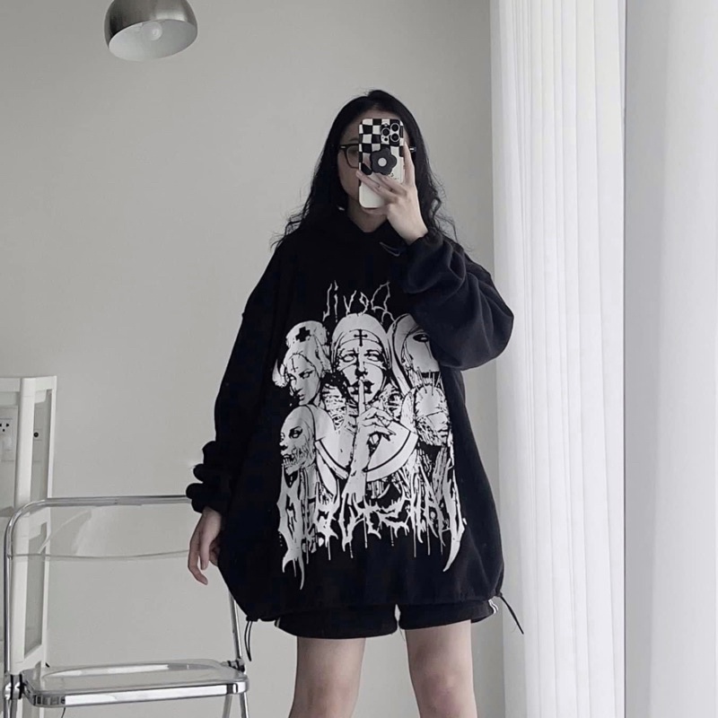 Áo Hoodie Nỉ Local Brand Form Rộng Ulzzang Unisex DEVIL Vah Studio - pqk boutique