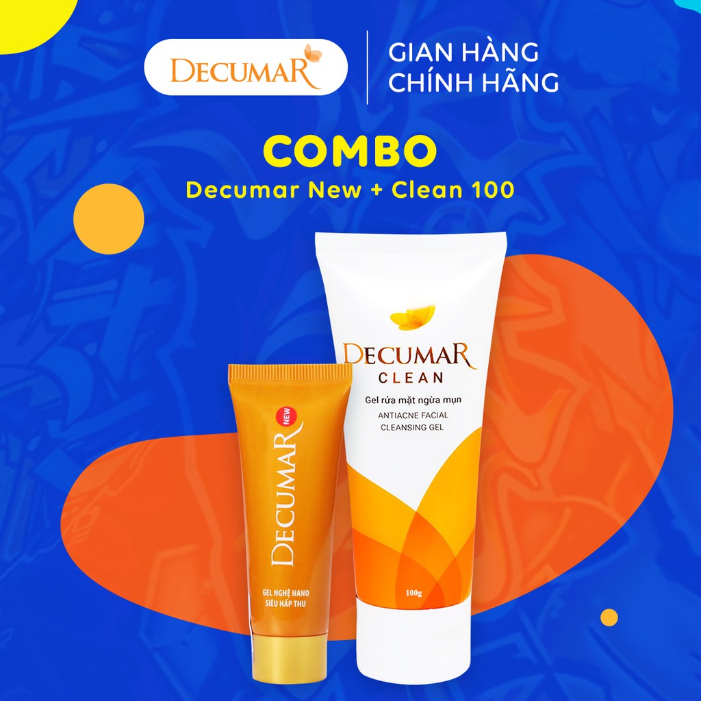 Bộ sản phẩm ngừa mụn Decumar Clean 100gr và Gel ngừa mụn Decumar New 20gr