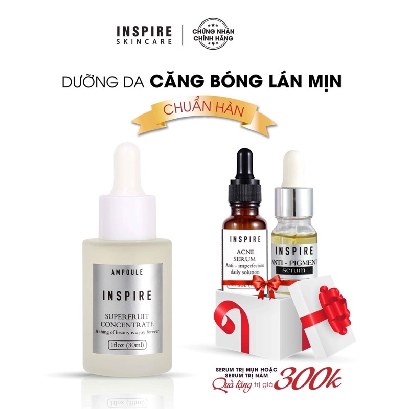 (TẶNG KÈM MẶT NẠ)SERUM TINH CHẤT TRÁI CÂY INSPIRE GIÚP DA CĂNG BÓNG,LÁNG MỊN