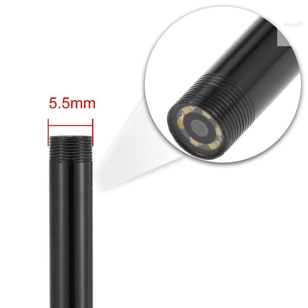 Bộ Camera Nội Soi 5.5mm 1.5m 6 Đèn Led Cho Điện Thoại Android