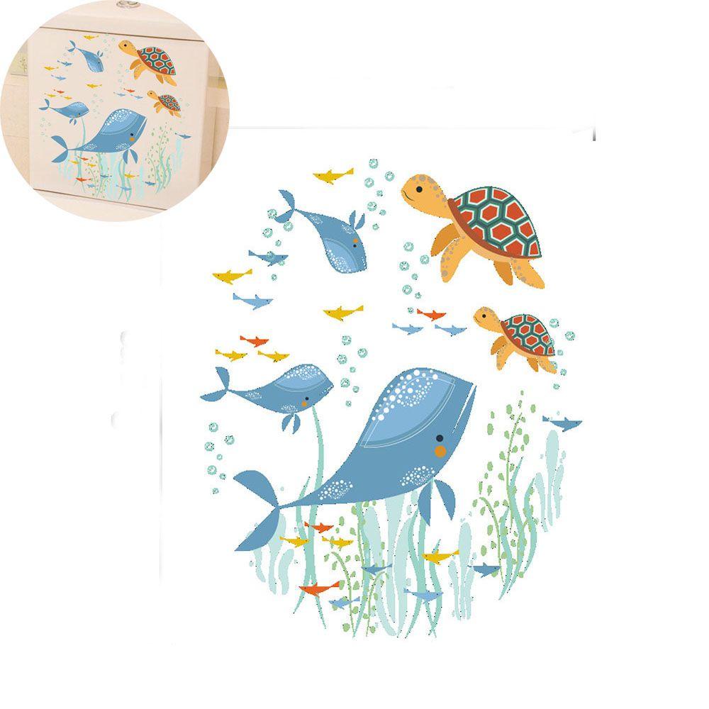 1 Miếng Dán Toilet 3D Bằng PVC Họa Tiết Hoạt Hình Đáng Yêu Có Thể Tháo Rời