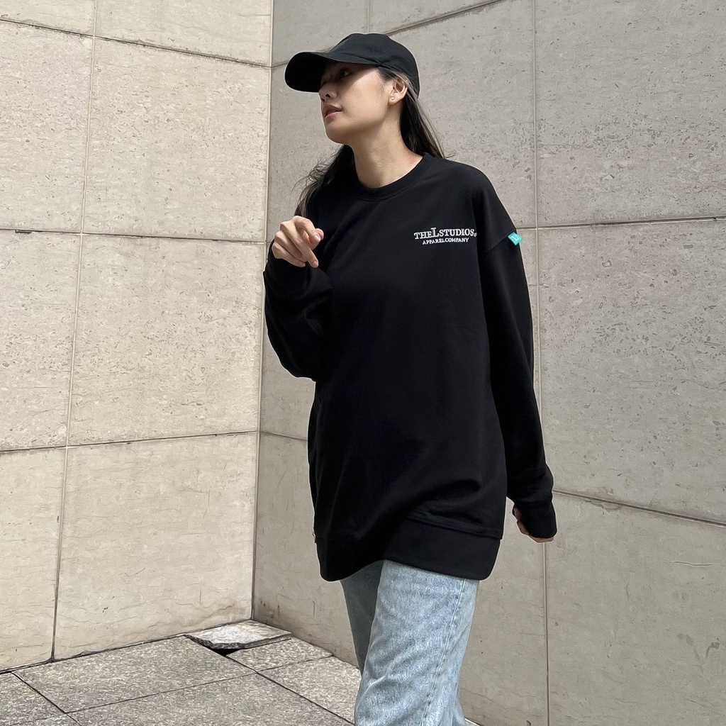 THELSTUDIOS Áo Sweater Nỉ Basic Thêu Logo