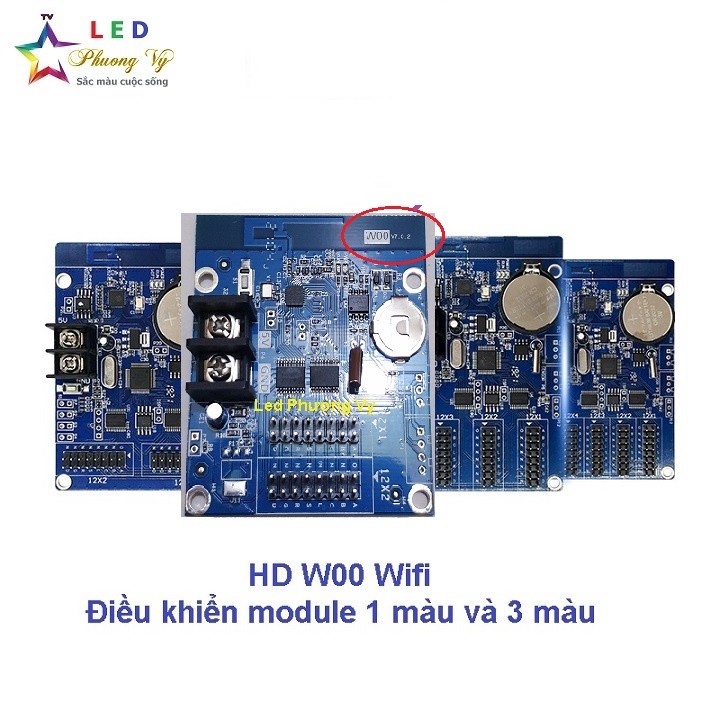 Card Led ma trận HD W00, W03, W04 Wifi phiên bản mới - Điều khiển module LED 1 màu, 3 màu | BigBuy360 - bigbuy360.vn